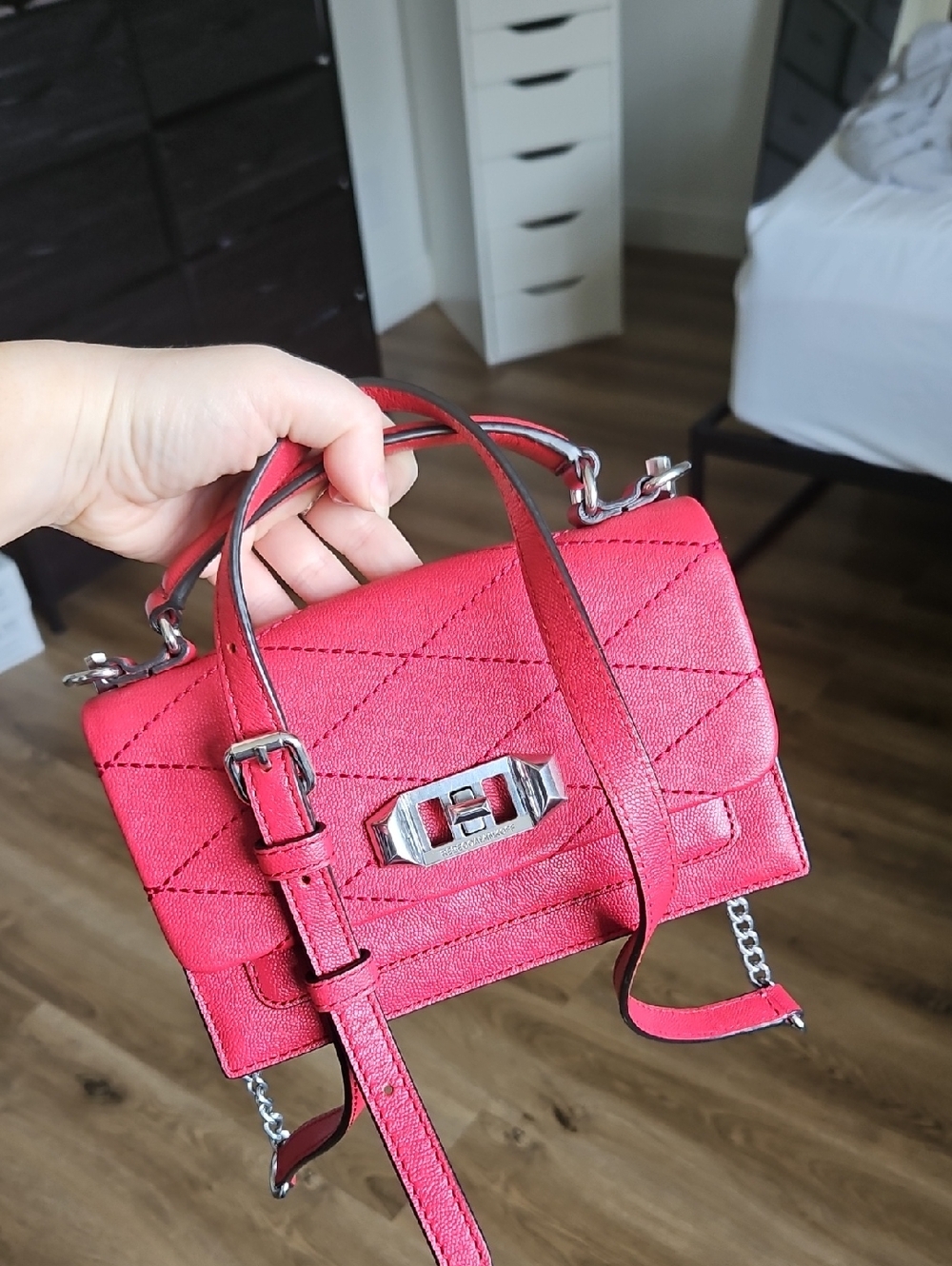 Red Rebecca Mink off Crossbody Like New